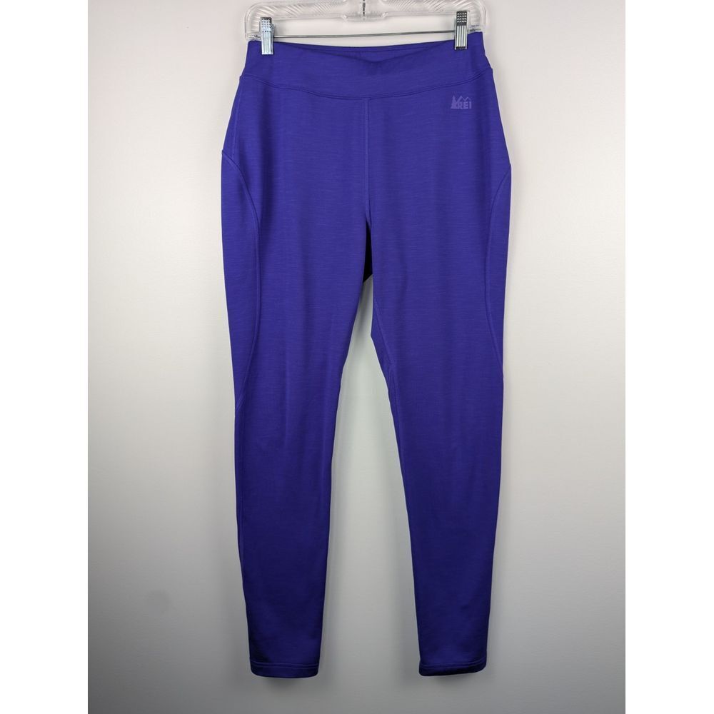 REI Women's Leggings Purple M Outdoor Activewear Warm Soft‎ Full Length Stretch